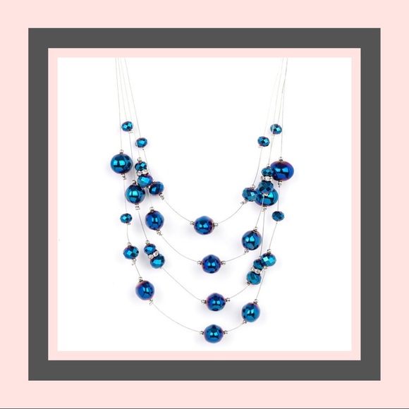 Cosmic Real Estate Blue Necklace - Iridescent